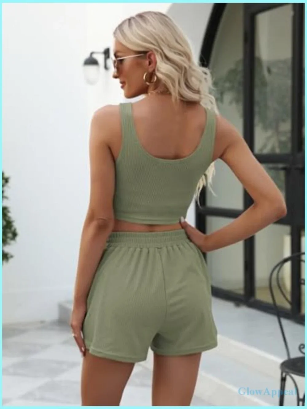 Sleeveless Lounge Crop Top High Waisted Short Set